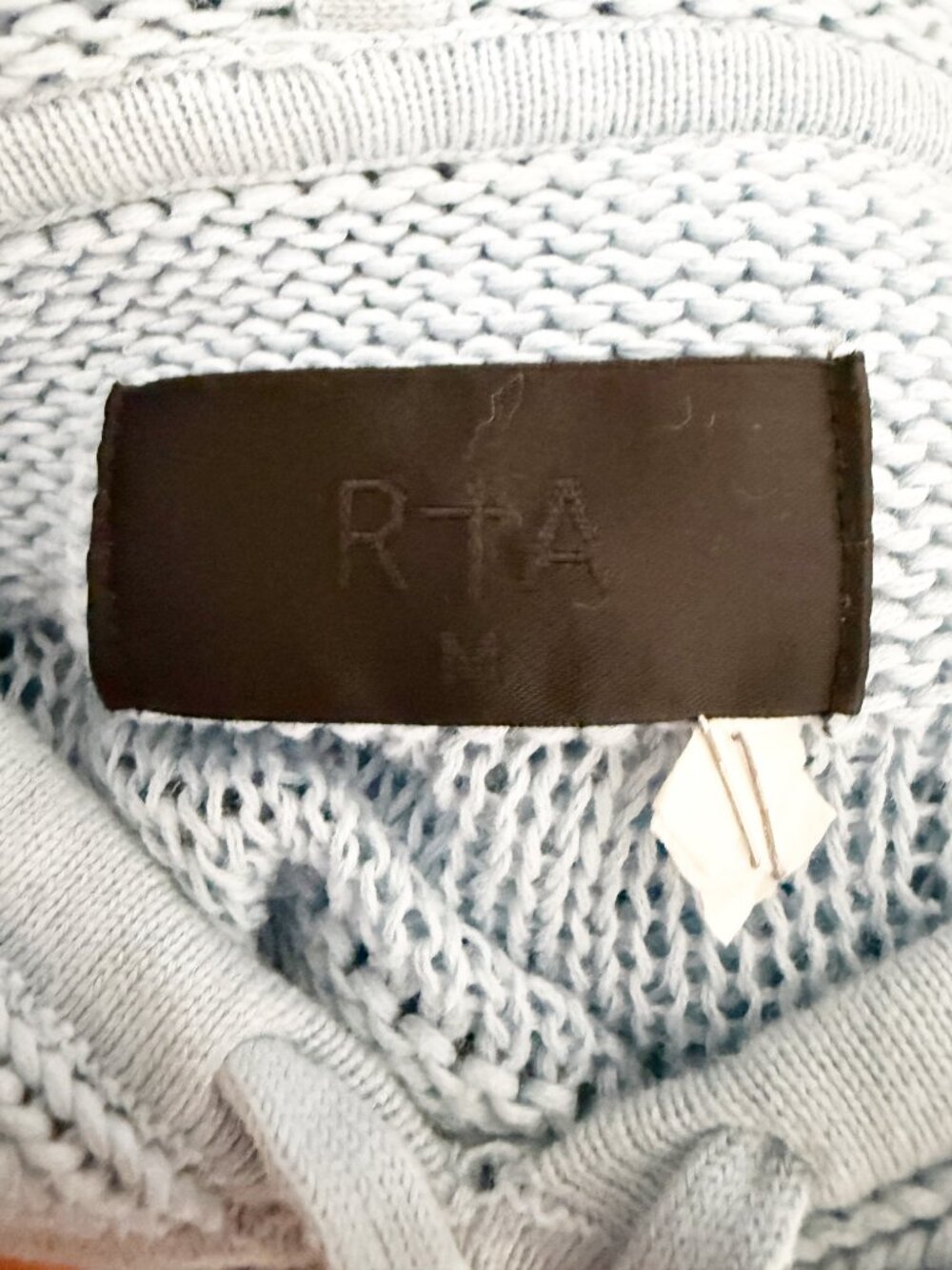 RtA Marvin Cropped Hoodie Sweater in Baby Blue S - Picture 6 of 9